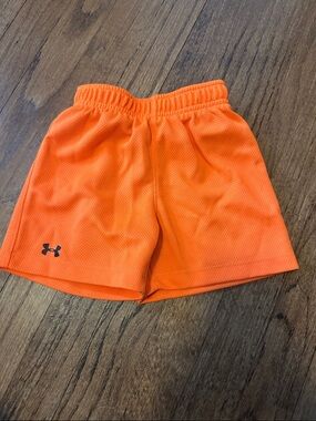 Under Armour Neon Orange Mesh Athletic Shorts